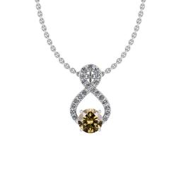 Certified 1.83 Ctw SI2/I1 Natural Fancy Yellow And White Diamond Style Prong Set 14K White Gold Pend