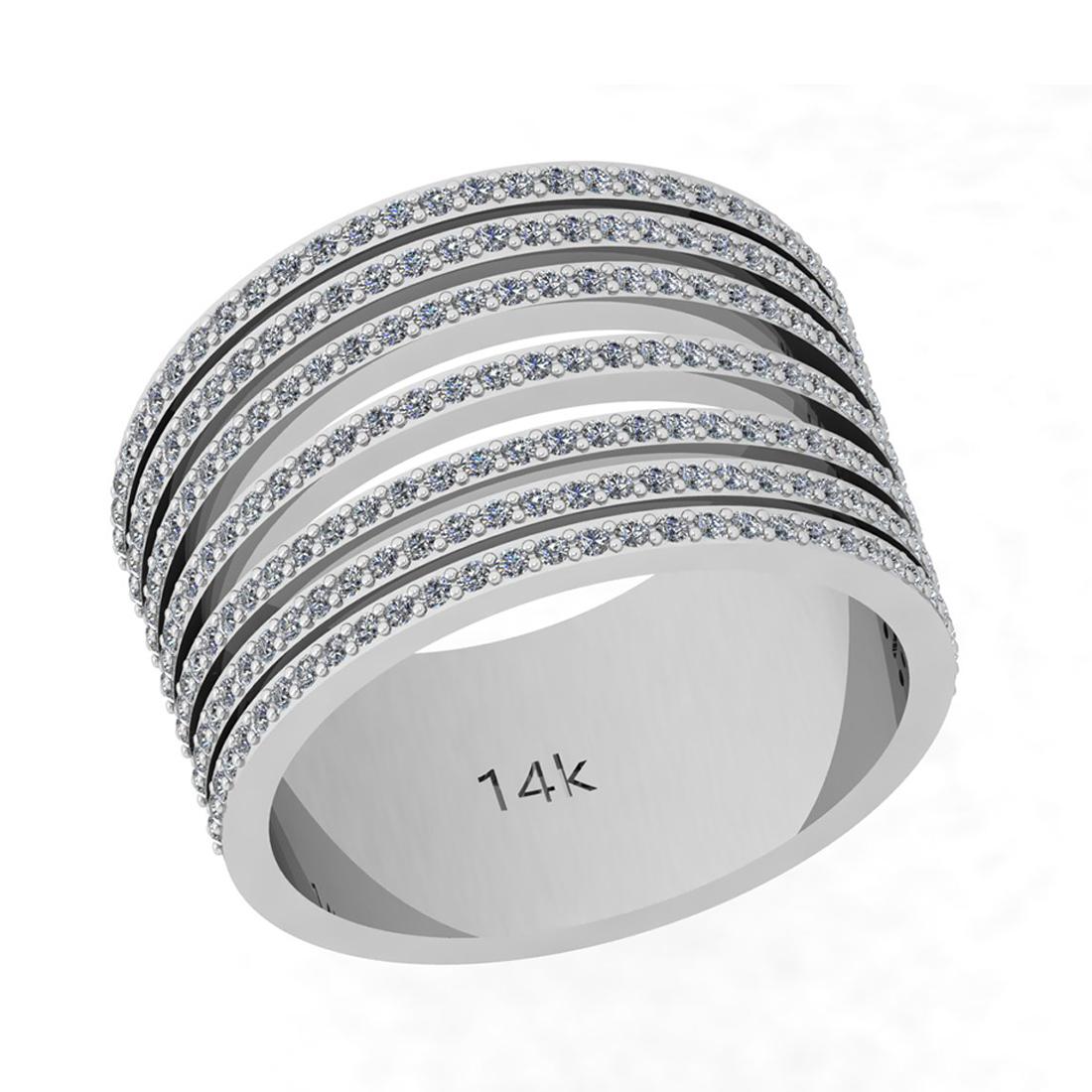 1.30 Ctw Si2/i1 Diamond 14K White Gold Groom Wedding Band Ring