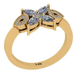 1.10 Ctw SI2/I1 Diamond 14K Yellow Gold Ring