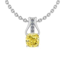 Certified 0.56 Ct GIA Certified Natural Fancy Yellow Diamond And White Diamond Platinum Pendant