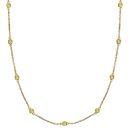 Fancy Yellow Canary Station Necklace 14k Gold (1.00ct)