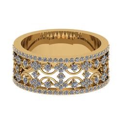 0.68 Ctw Si2/i1 Diamond 14K Yellow Gold Eternity Band Ring