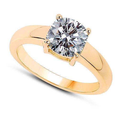 Certified .75 CTW Round Diamond 14K Yellow Gold Ring