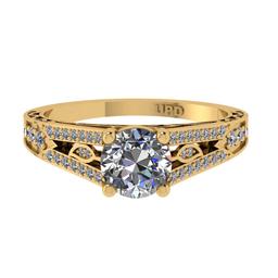 1.38 Ctw SI2/I1 Diamond 14K Yellow Gold Engagement Ring