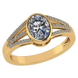 Certified 1.00 CTW Round Diamond 14K Yellow Gold Ring