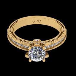 1.27 Ctw VS/SI1 Diamond 14K Yellow Gold Engagement Ring