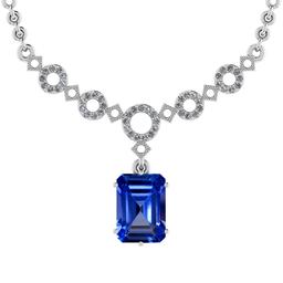 Certified 3.93 Ct Tanzanite And Diamond VS/SI1 Platinum Necklace