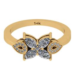 1.10 Ctw SI2/I1 Diamond 14K Yellow Gold Ring