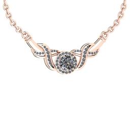 Certified 1.16 Ctw Diamond VS/I1 Necklace 14K Rose Gold