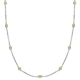 Fancy Yellow Canary Station Necklace 14k White Gold (1.50ct)