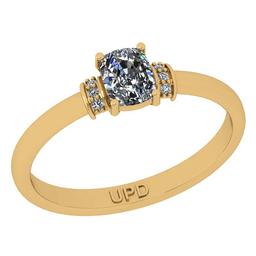 0.62 ctw GIA Certified Center StoneDiamond 14K Yellow Gold Wedding Ring