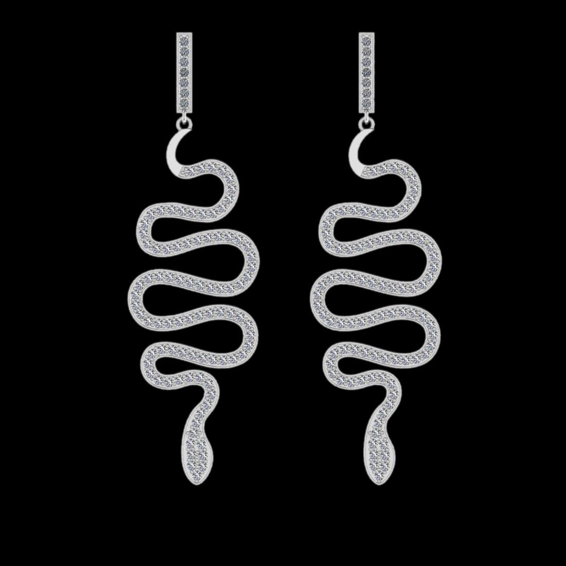 1.52 Ctw VS/SI1 Diamond 14K White Gold Dangling Earrings