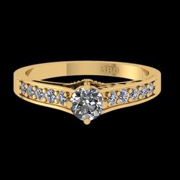 0.76 Ctw VS/SI1 Diamond 14K Yellow Gold Engagement Filigree Ring