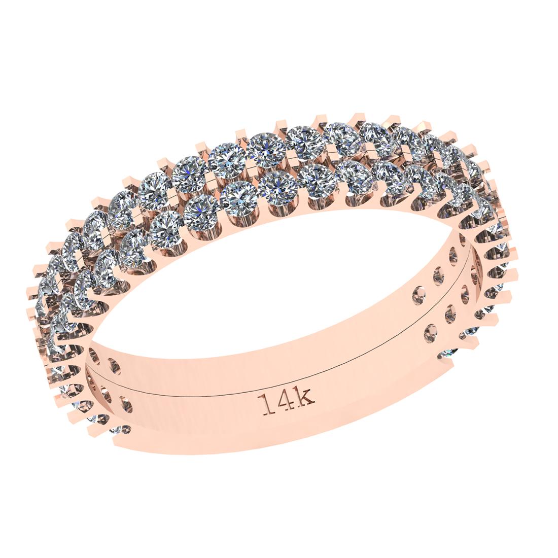 0.98 Ctw Si2/i1 Diamond 14K Rose Gold Groom Wedding Band Ring