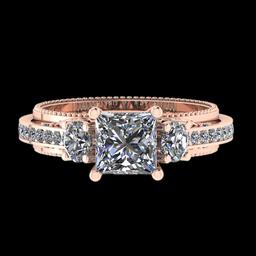 1.96 Ctw VS/SI1 Diamond 14K Rose Gold Engagement Filigree Ring