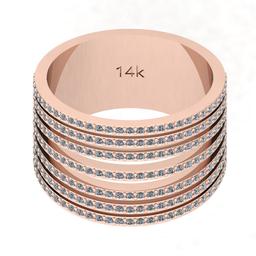 1.30 Ctw Si2/i1 Diamond 14K Rose Gold Groom Wedding Band Ring