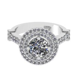 1.95 Ctw SI2/I1 Diamond 14K White Gold Engagement Halo Ring