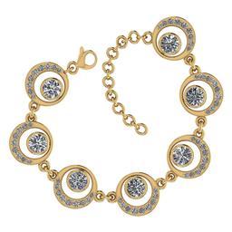 4.07 Ctw SI2/I1 Diamond Style Bezel&Prong Set 18K Yellow Gold Tennis Bracelet