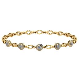 Certified 0.85 Ctw Diamond VS/SI1 Bracelet 14K Yellow Gold Made In USA