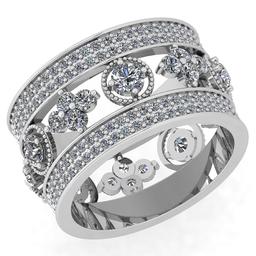 2.15 Ctw SI2/I1 Diamond 14K White Gold Men's Band Ring