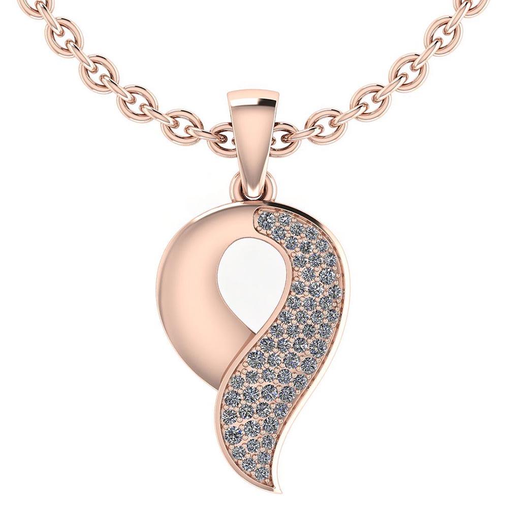 Certified .75 CTW Round Diamond 14K Rose Gold Pendant