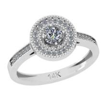 0.42 Ctw SI2/I1 Diamond 14K White Gold Halo Ring