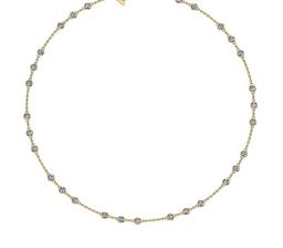 0.90 Ctw SI2/I1 Diamond 14K Yellow Gold Station Necklace