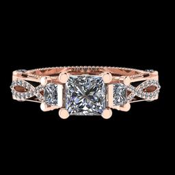 2.00 Ctw VS/SI1 Diamond 14K Rose Gold three Stone Ring