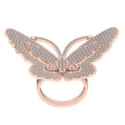 3.18 Ctw SI2/I1 Diamond 14K Rose Gold Butterfly Engagement/Wedding Ring