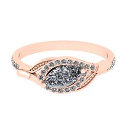 0.68 Ctw SI2/I1 Diamond 14K Rose Gold Engagement Halo Ring