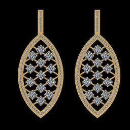 5.61 Ctw VS/SI1 Diamond 14K Yellow Gold Dangling Earrings