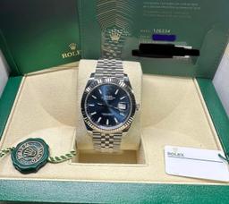 Brand New 41mm Rolex Oysterperpetual Datejust Blue Dial Comes with Box & Papers