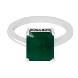 3.36 Ctw Emerald 18K White Gold Solitaire Ring