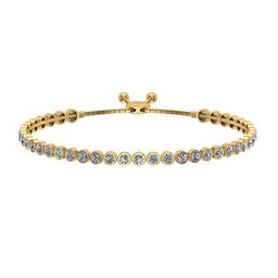 2.07 Ctw SI2/I1 Diamond Bezel Set 14K Yellow Gold Slide Bracelet