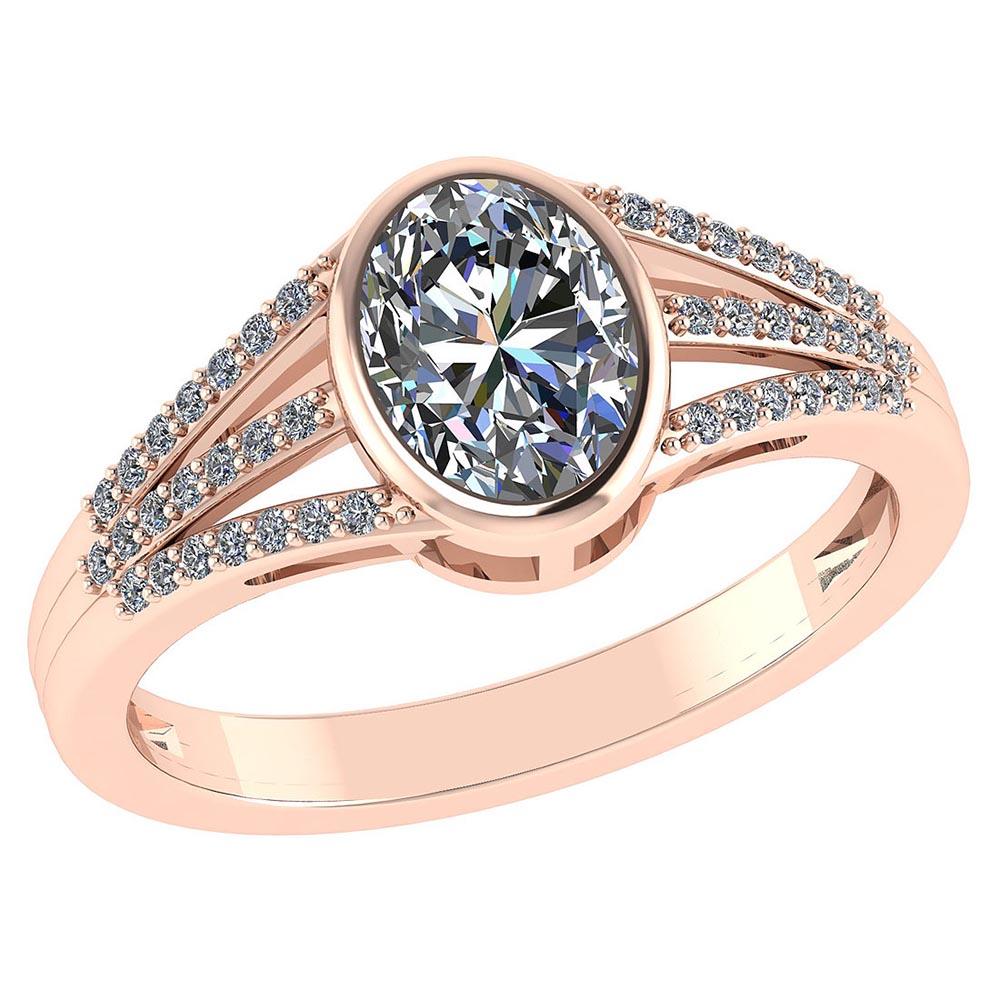 Certified 1.00 CTW Round Diamond 14K Rose Gold Ring