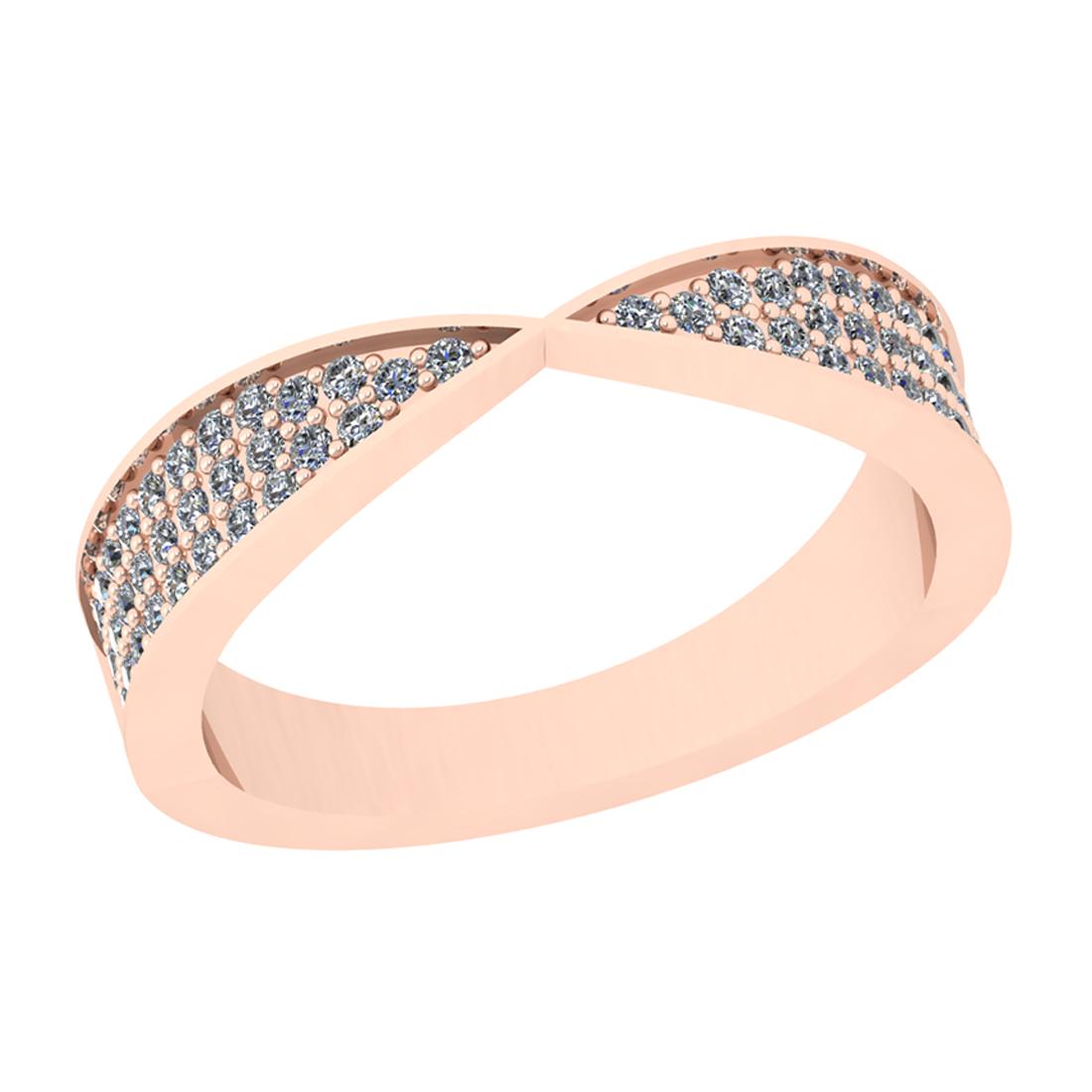 0.40 Ctw Si2/i1 Diamond 14K Rose Gold Groom Band Ring