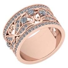 Certified 1.03 Ctw Diamond I1/I2 Engagement 14K Rose Gold Ring