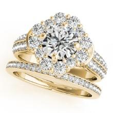 Certified 2.05 Ctw SI2/I1 Diamond 14K Yellow Gold Vintage Style Wedding Set Ring