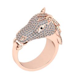 1.26 Ctw SI2/I1 Treated fancy black and White Diamond 14K Rose Gold Bypass Engagement Ring