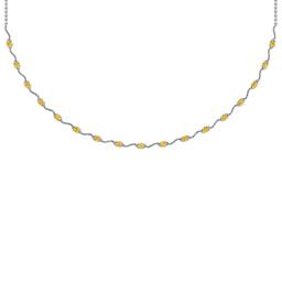 2.60 Ctw i2/i3 Treated Fancy Yellow And White Dimaond 14K White Gold Necklace