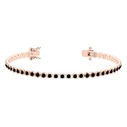 2.60 Ctw i2/i3 Treated Fancy Black Diamond 14K Rose Gold Bracelet