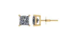 Certified 0.53 CTW Princess Diamond Stud Earrings D/SI3