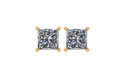 Certified 1 CTW Princess Diamond Stud Earrings D/SI2