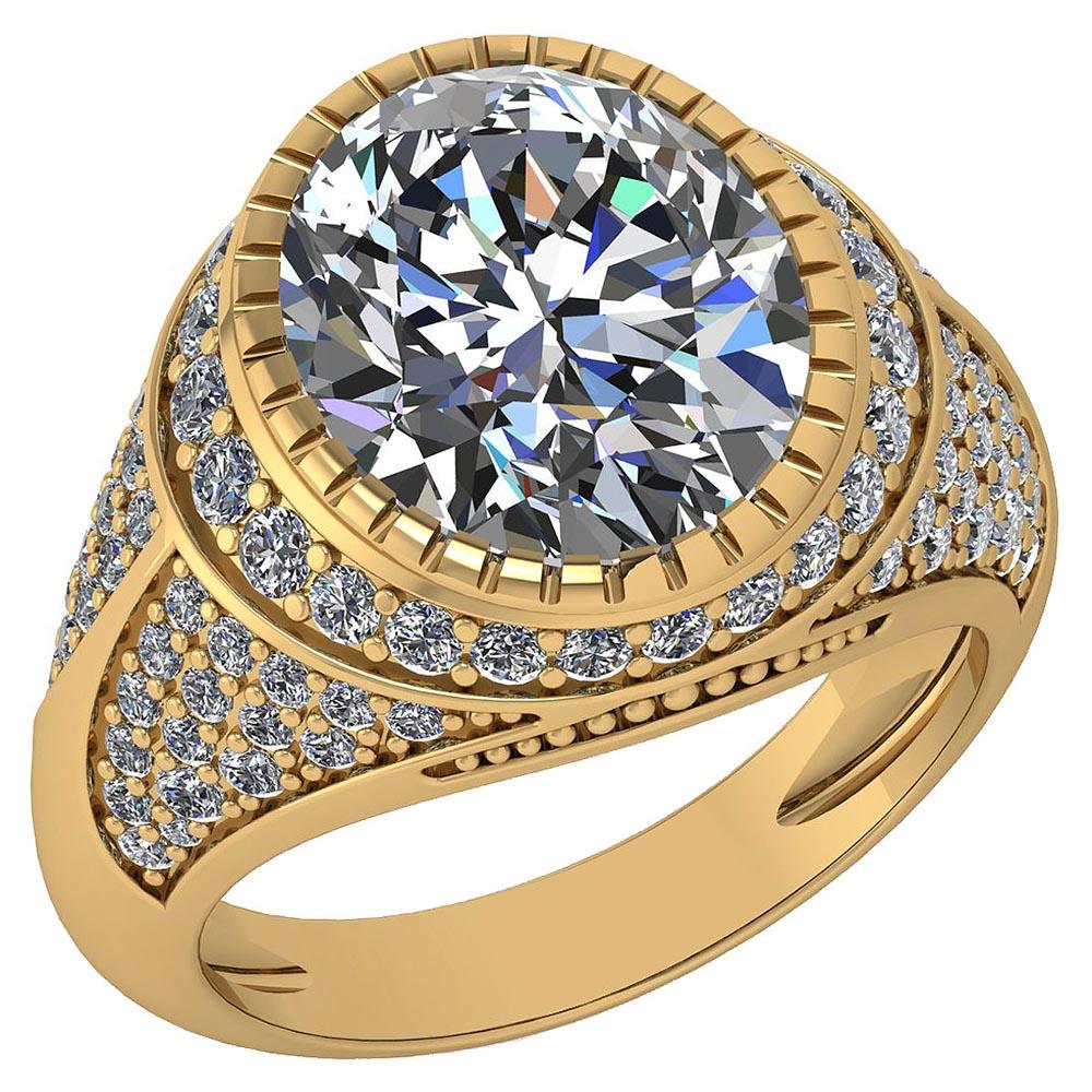 Certified 3.00 Ctw Diamond VS/I1 Halo Ring For 14K Yellow Gold