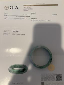 Natural Gia Certified jadeite Jade Bangle