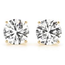 Certified 0.52 CTW Round Diamond Stud Earrings D/SI3