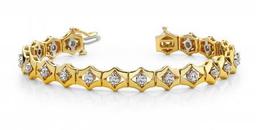 14KT YELLOW GOLD 1 CTW G-H VS2/SI1 FLOATING DIAMOND BOX DIAMOND BRACELET