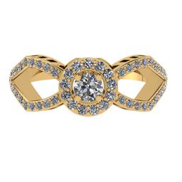 0.80 Ctw SI2/I1 Diamond 14K Yellow Gold Engagement Ring