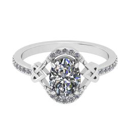 1.40 Ctw SI2/I1 Diamond 14K White Gold Engagement Halo Ring