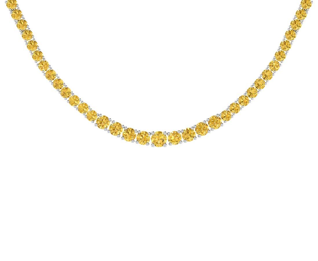 3.00 Ctw i2/i3 Treated Fancy Yellow Diamond 14K White Gold Slide Necklace